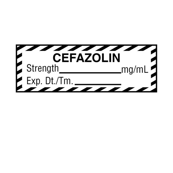 Tape, Cefazolin, Strength_mg/ml Exp., DT 1/2 x 1-1/2 White w/Black